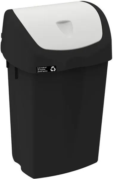 NRW Afvalemmer met witte kanteldeksel, duurzaam, 25 L