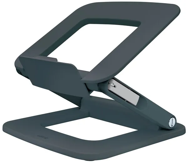 Leitz Ergo verstelbare laptopstandaard met meerdere hoeken, 80% gerecycled plastic, donkergrijs