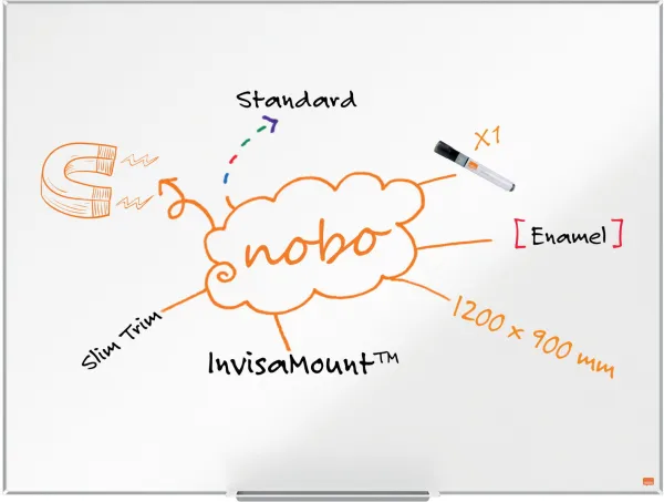 Nobo Impression Pro geëmailleerd whiteboard 120x90cm wit